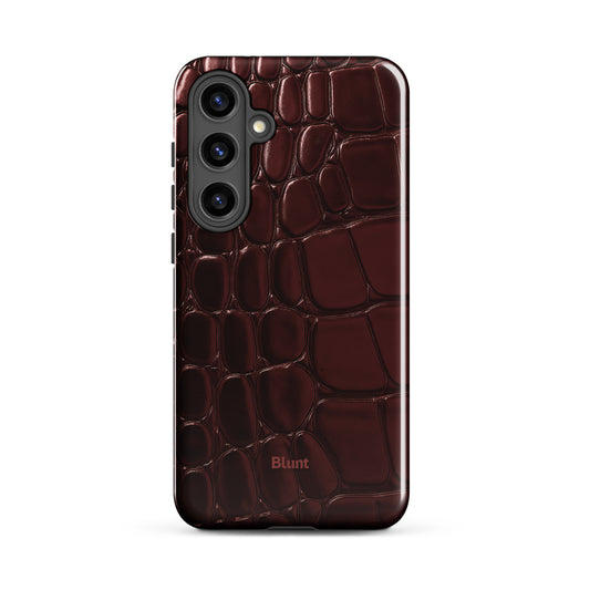 Oxblood Croc Samsung Case