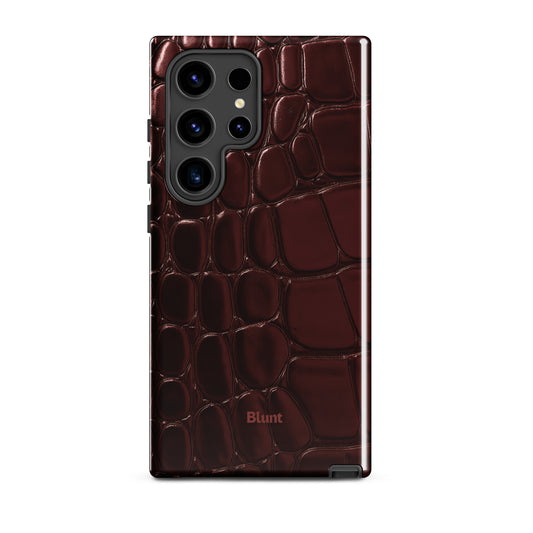 Oxblood Croc Samsung Case