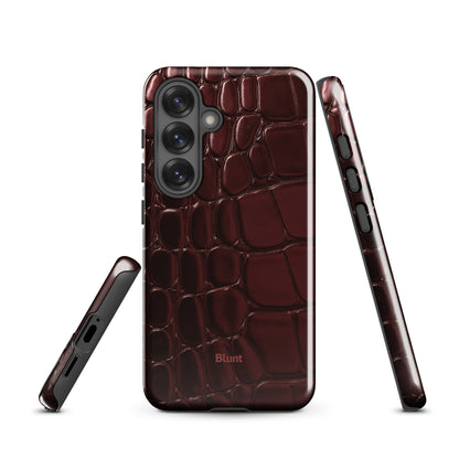 Oxblood Croc Samsung Case
