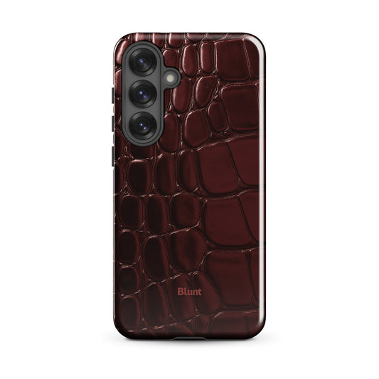Oxblood Croc Samsung Case