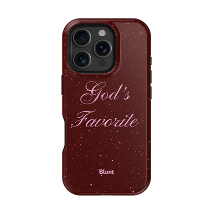 Gods Favorite Burgundy iPhone Case