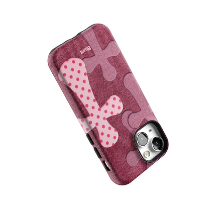 Pink-Polka-Patch-iphone-case-iPhone 13 Mini-4
