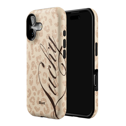 Cream Cheetah Lucky iPhone Case