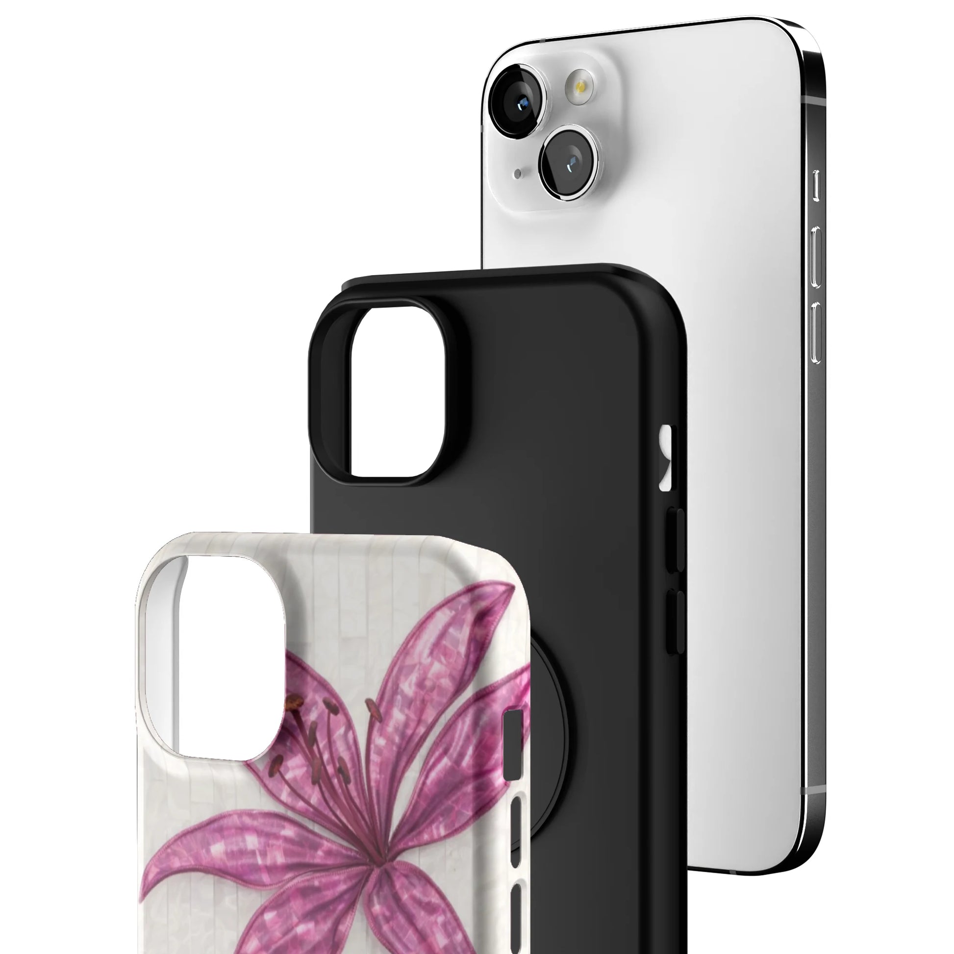 Purple-Floral-Luster-iphone-case-iPhone 14 Plus-3