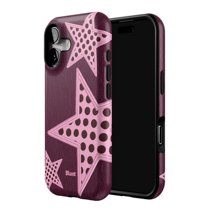 Plum Polka Star iPhone Case