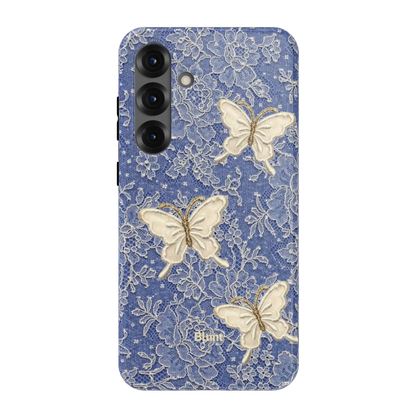 Blue Lace Butterfly Samsung Case