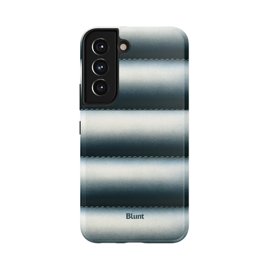 Midnight Haze Samsung Case: a shiny black quilted pattern with bold, raised lines