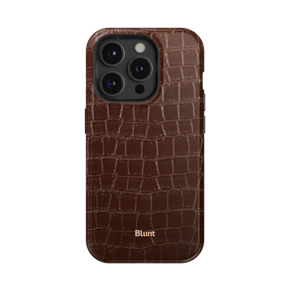 Chestnut Croc iPhone Case