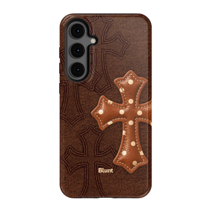 Brown Polka Cross Samsung Case