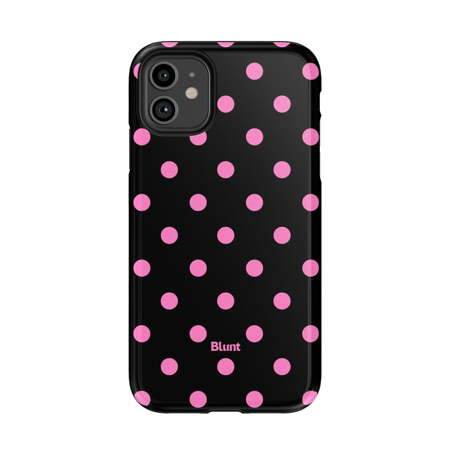 Pink and Black Polka iPhone Case