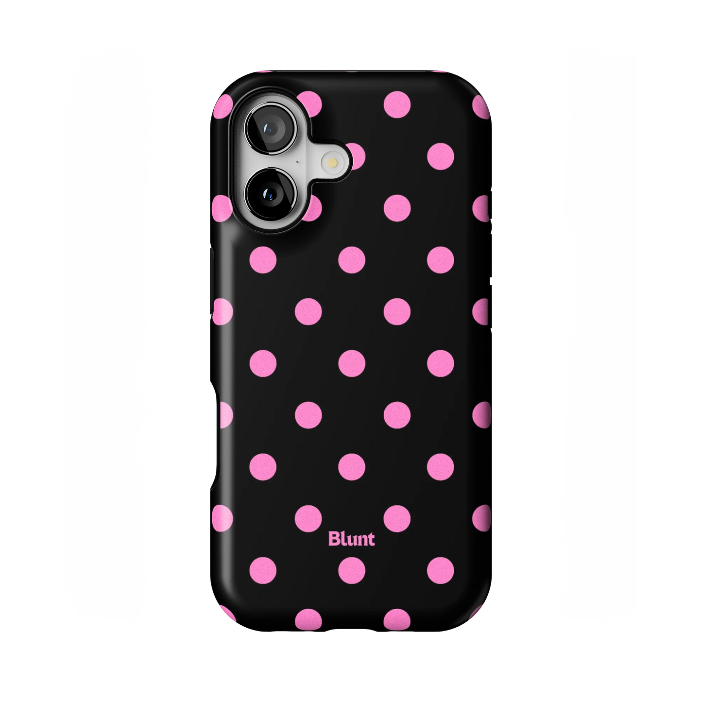 Pink and Black Polka iPhone Case