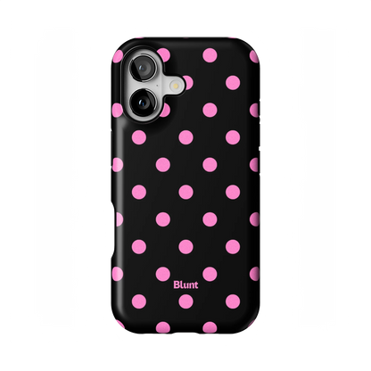 Pink and Black Polka iPhone Case