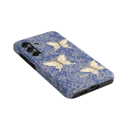 Blue Lace Butterfly Samsung Case