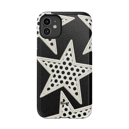 Noir Polka Star iPhone Case