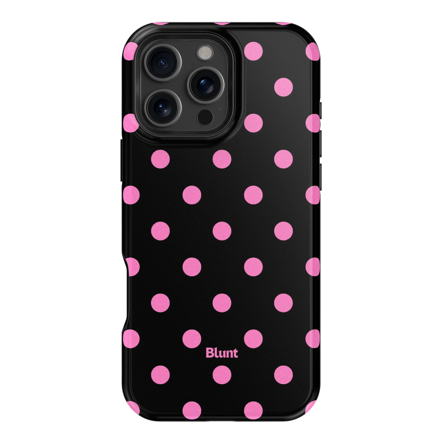 Pink and Black Polka iPhone Case