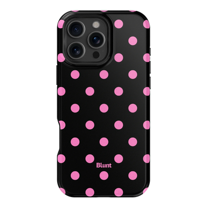 Pink and Black Polka iPhone Case