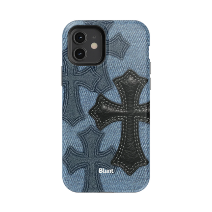 Denim Black Cross iPhone Case