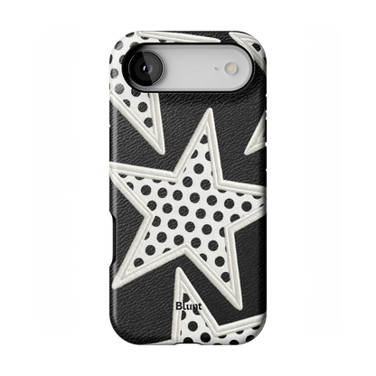 Noir Polka Star iPhone Case