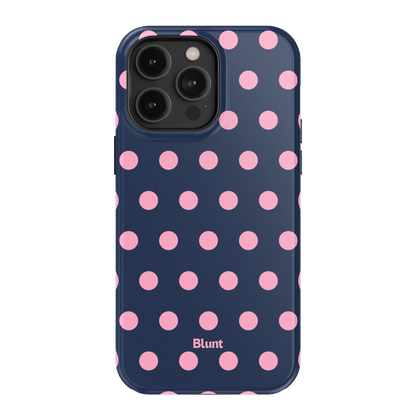 Navy Polka iPhone Case