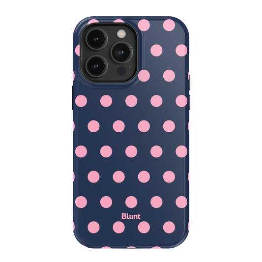 Navy Polka iPhone Case