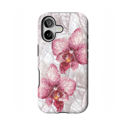 Pink Mosaic Orchids iPhone Case