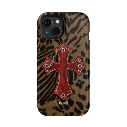 Leopard Red Cross iPhone Case