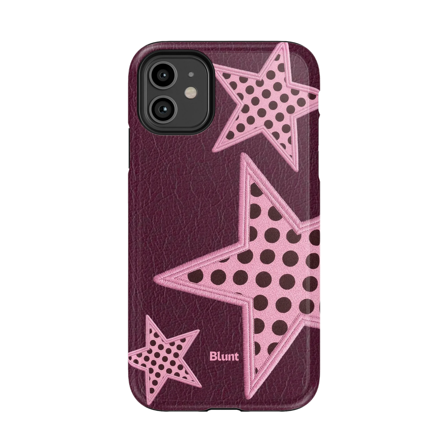 Plum Polka Star iPhone Case