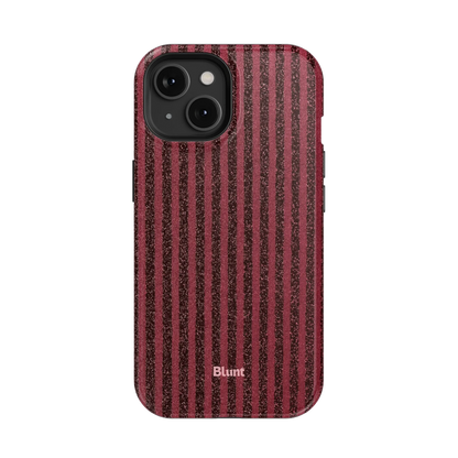 Red Sparkle Stripe iPhone Case