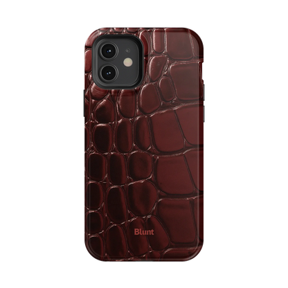 Oxblood Croc iPhone Case