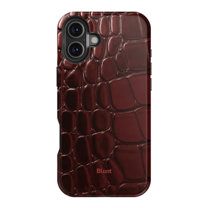 Oxblood Croc iPhone Case