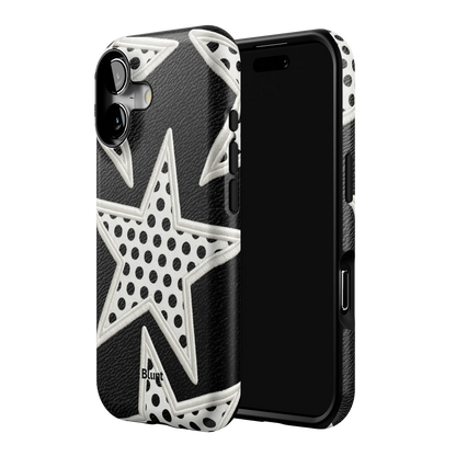 Noir Polka Star iPhone Case