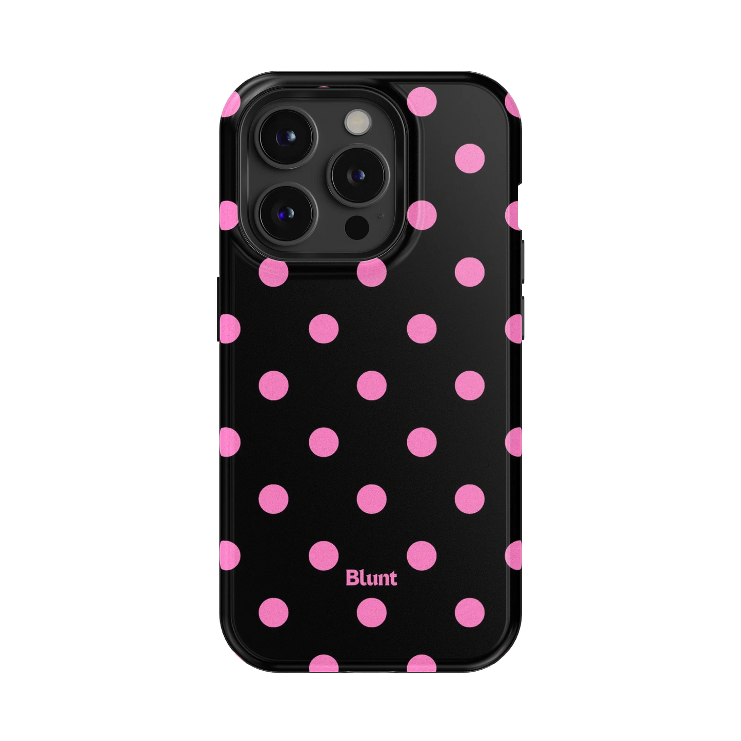 Pink and Black Polka iPhone Case