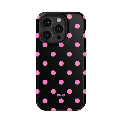 Pink and Black Polka iPhone Case