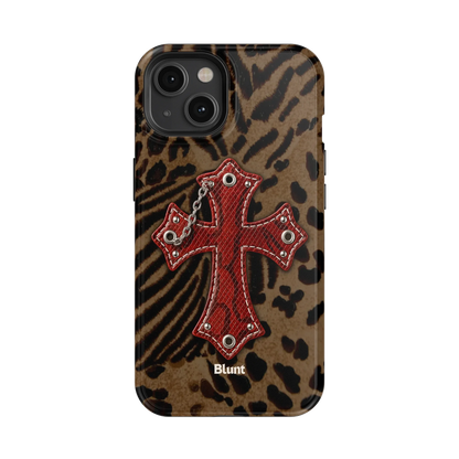 Leopard Red Cross iPhone Case