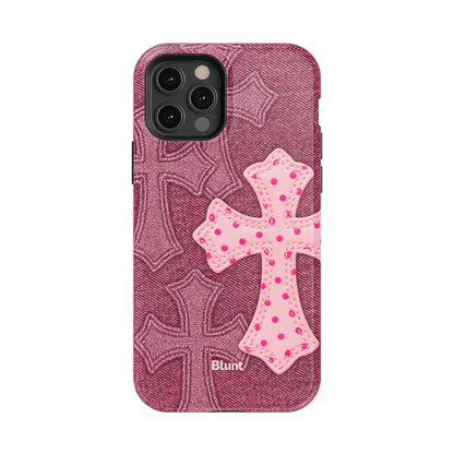 Pink Dottie Cross iPhone Case