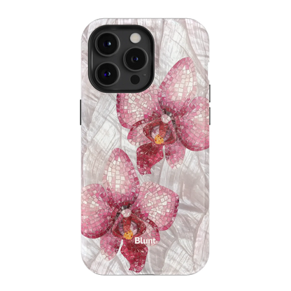 Pink Mosaic Orchids iPhone Case
