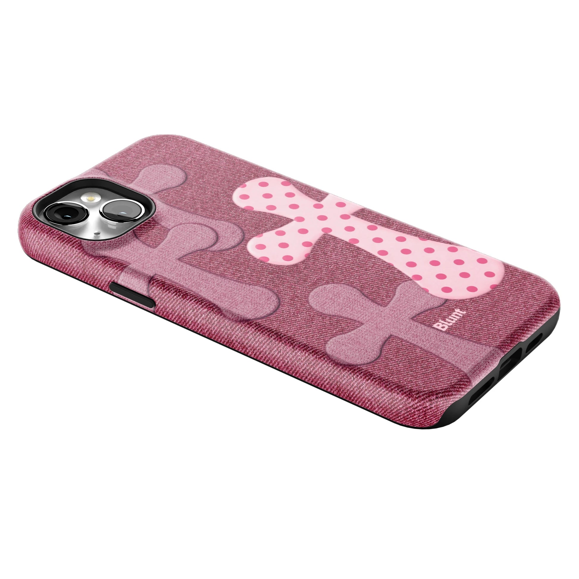 Pink-Polka-Patch-iphone-case-iPhone 14 Plus-2