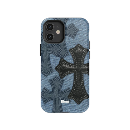Denim Black Cross iPhone Case