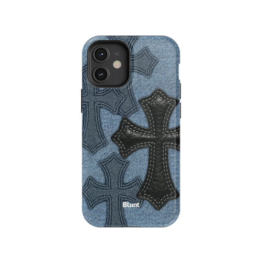 Denim Black Cross iPhone Case