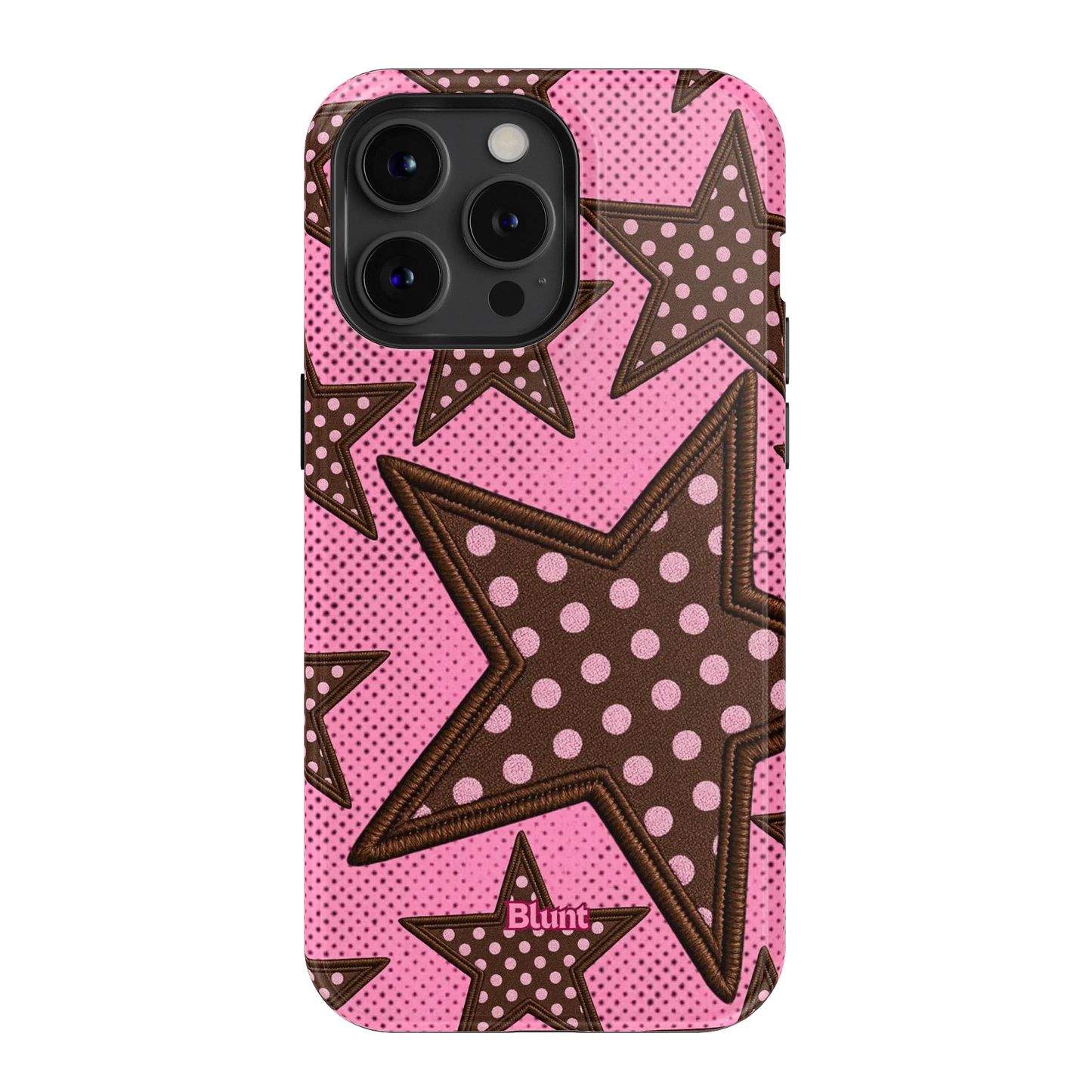 Pink Polka Star iPhone Case