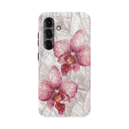 Pink Mosaic Orchids Samsung Case