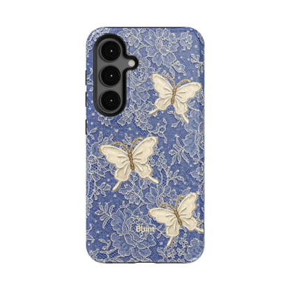 Blue Lace Butterfly Samsung Case