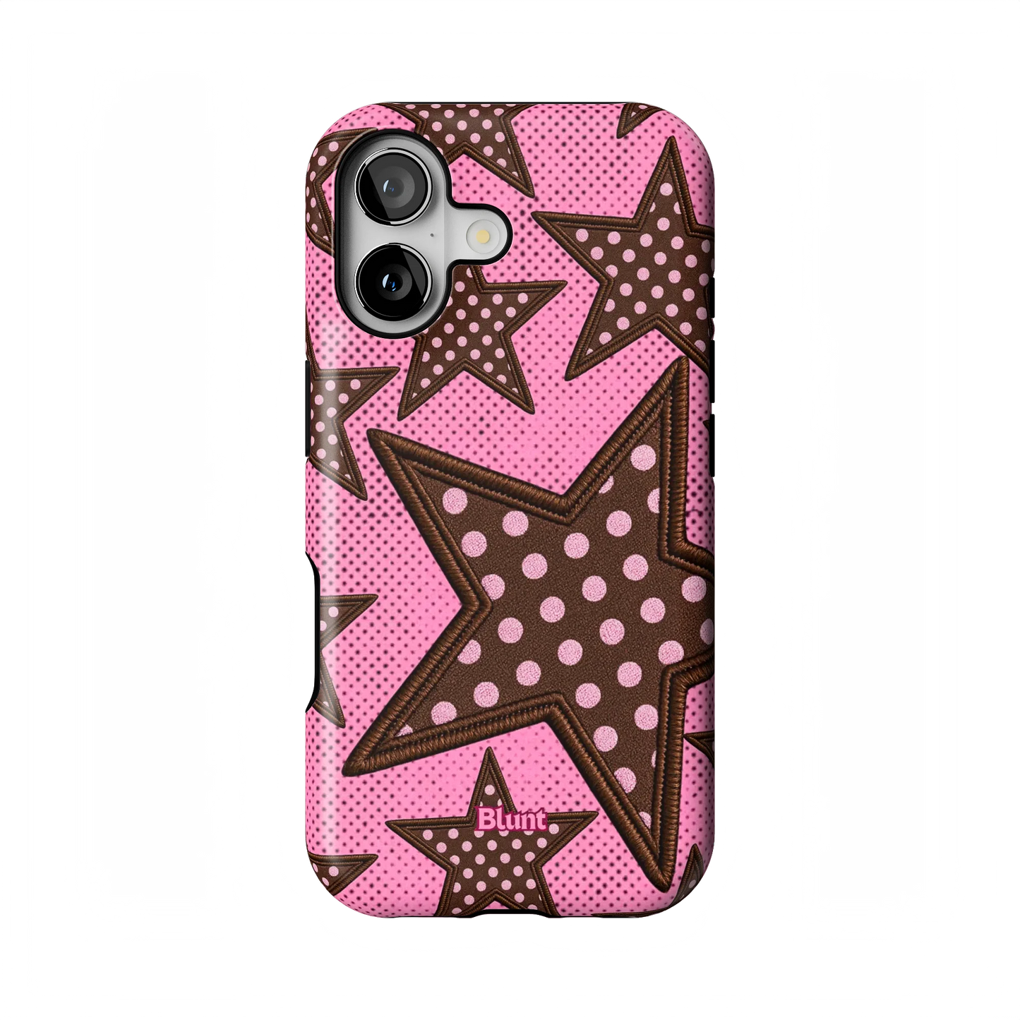 Pink Polka Star iPhone Case