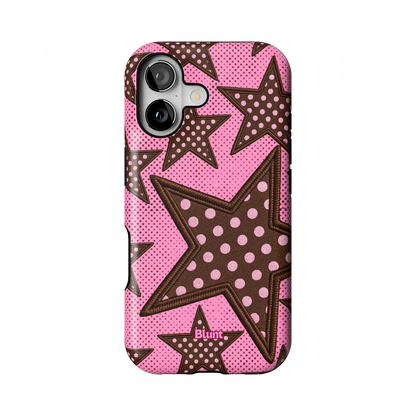 Pink Polka Star iPhone Case