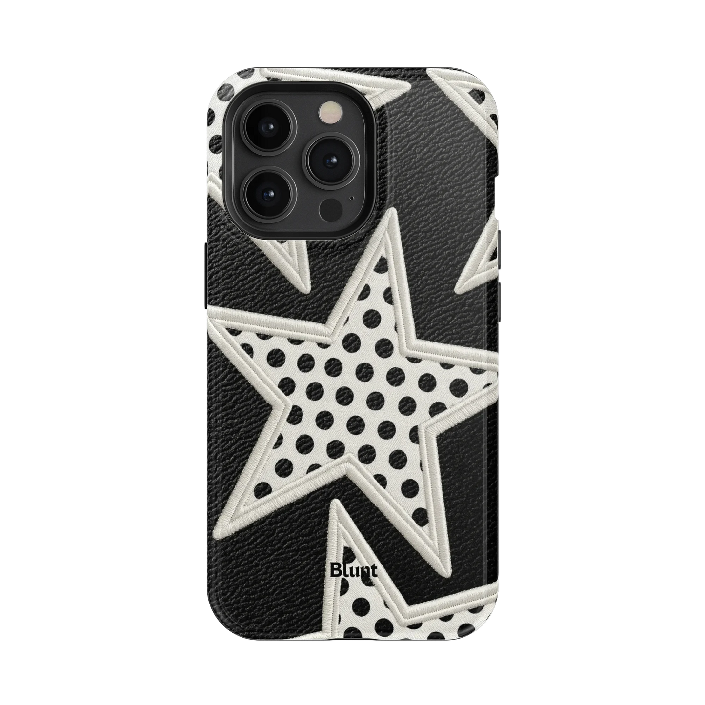 Noir Polka Star iPhone Case