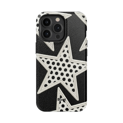 Noir Polka Star iPhone Case