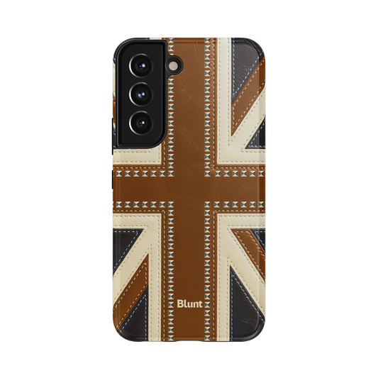 Brown Union Samsung Case: a brown and cream Union Jack on a rich leather texture