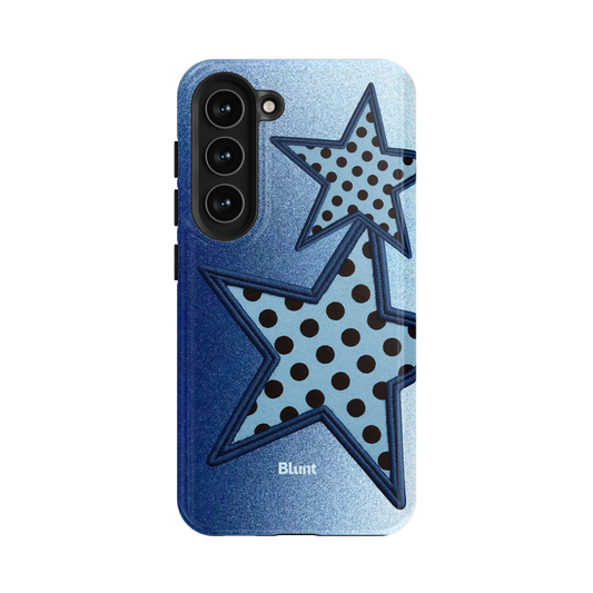 Blue Polka Star Samsung Case