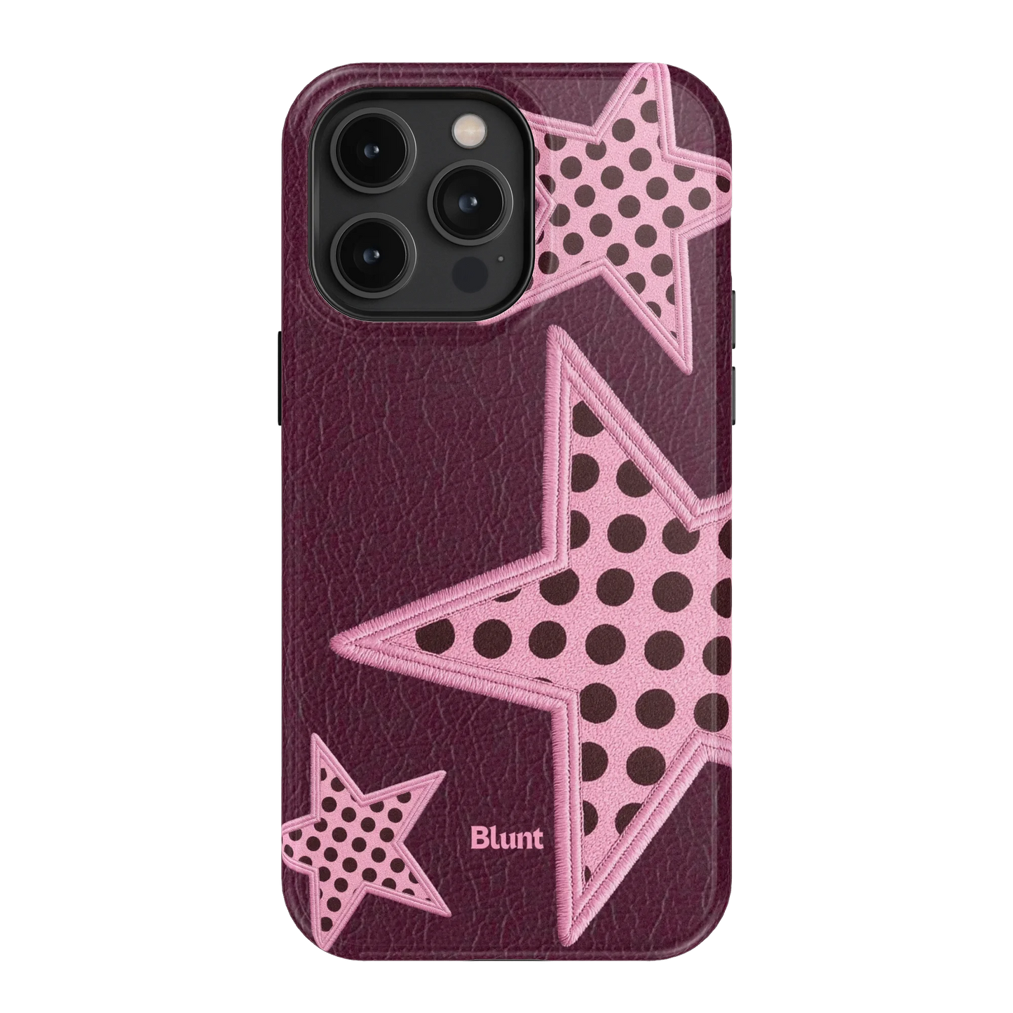 Plum Polka Star iPhone Case