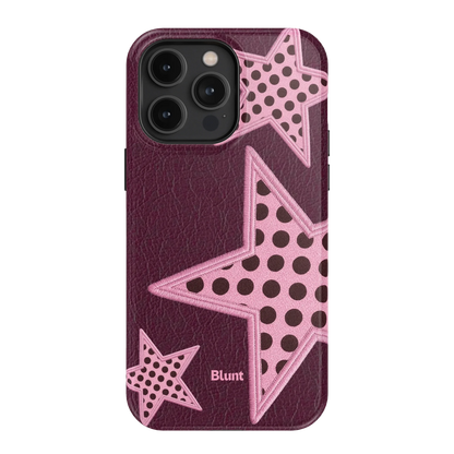 Plum Polka Star iPhone Case